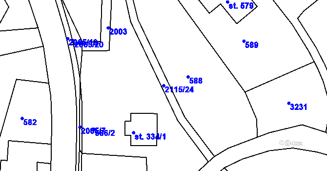 Parcela st. 2115/24 v KÚ Lukavice v Čechách, Katastrální mapa