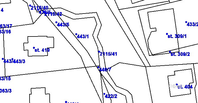 Parcela st. 2115/41 v KÚ Lukavice v Čechách, Katastrální mapa