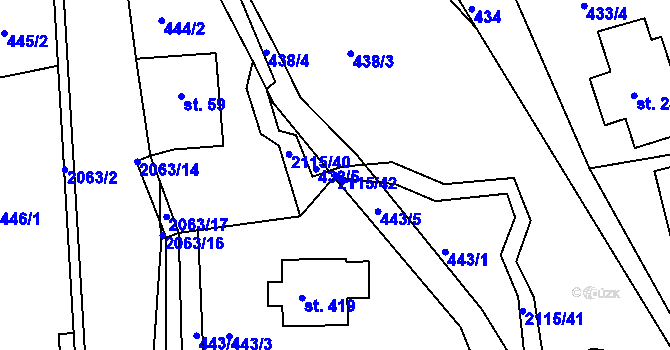 Parcela st. 2115/42 v KÚ Lukavice v Čechách, Katastrální mapa