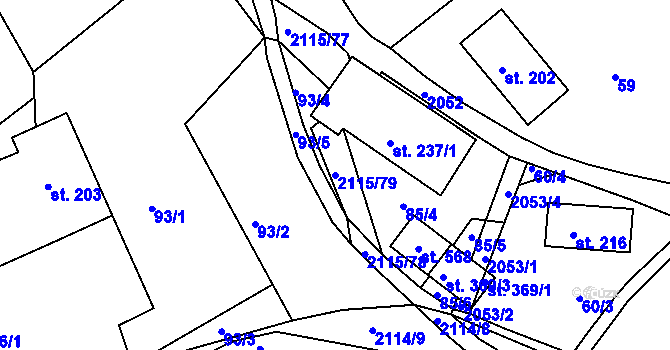 Parcela st. 2115/79 v KÚ Lukavice v Čechách, Katastrální mapa