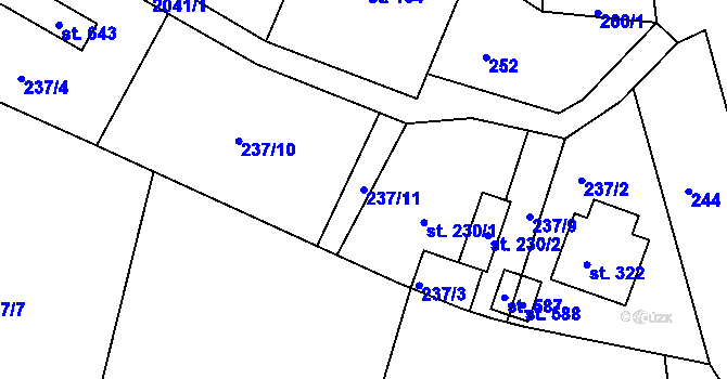 Parcela st. 237/11 v KÚ Lukavice v Čechách, Katastrální mapa