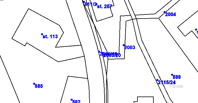 Parcela st. 2065/19 v KÚ Lukavice v Čechách, Katastrální mapa