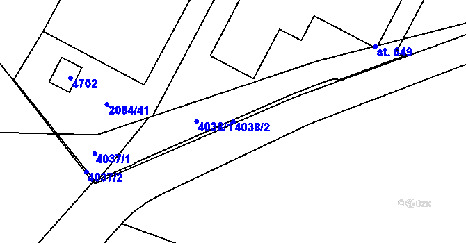 Parcela st. 4038/2 v KÚ Lukavice v Čechách, Katastrální mapa