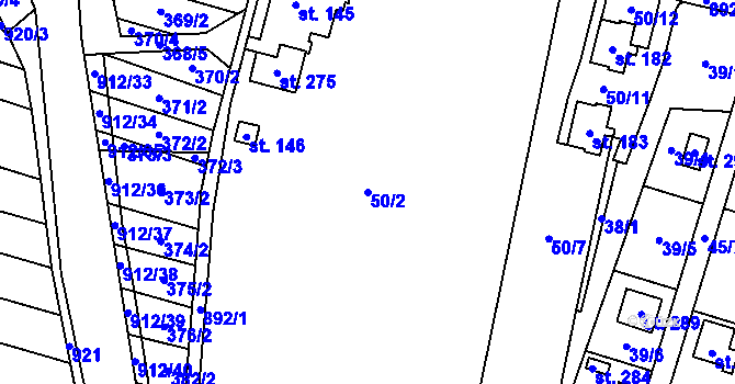 Parcela st. 50/2 v KÚ Lukavice na Moravě, Katastrální mapa