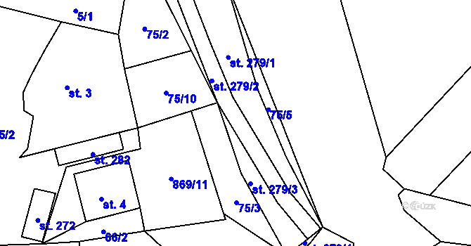 Parcela st. 75/6 v KÚ Lukavice na Moravě, Katastrální mapa
