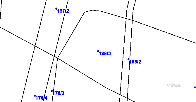 Parcela st. 188/3 v KÚ Lukavice na Moravě, Katastrální mapa