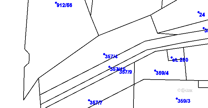 Parcela st. 357/4 v KÚ Lukavice na Moravě, Katastrální mapa