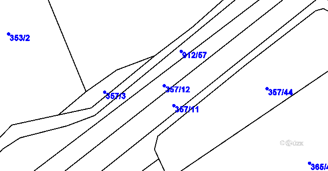 Parcela st. 357/12 v KÚ Lukavice na Moravě, Katastrální mapa