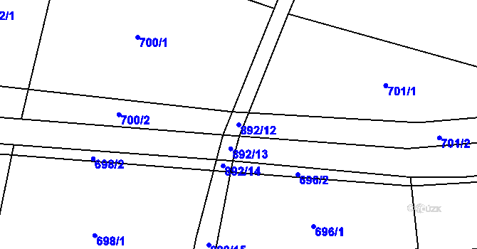 Parcela st. 892/12 v KÚ Lukavice na Moravě, Katastrální mapa