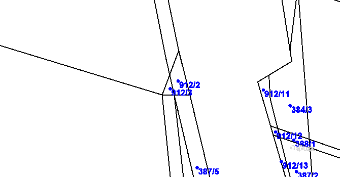 Parcela st. 912/3 v KÚ Lukavice na Moravě, Katastrální mapa