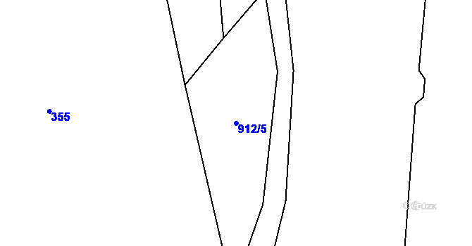 Parcela st. 912/5 v KÚ Lukavice na Moravě, Katastrální mapa