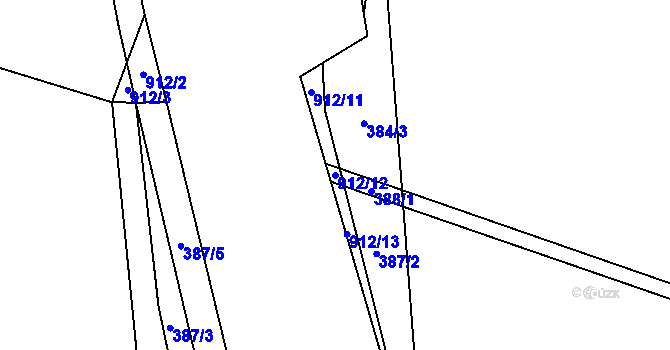 Parcela st. 912/12 v KÚ Lukavice na Moravě, Katastrální mapa