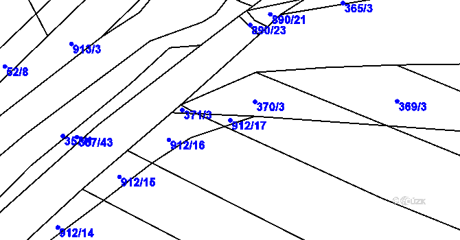 Parcela st. 912/17 v KÚ Lukavice na Moravě, Katastrální mapa