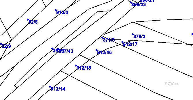 Parcela st. 912/16 v KÚ Lukavice na Moravě, Katastrální mapa