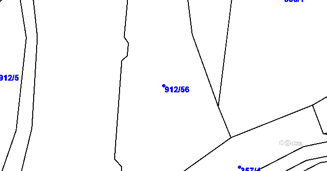 Parcela st. 912/56 v KÚ Lukavice na Moravě, Katastrální mapa