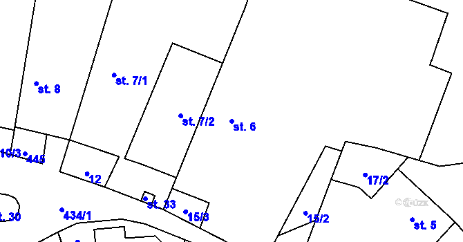 Parcela st. 6 v KÚ Vlachov, Katastrální mapa