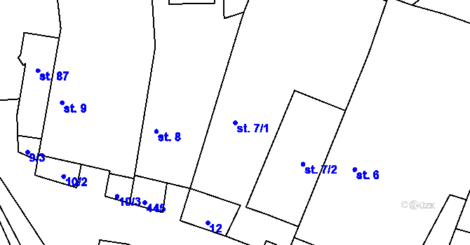 Parcela st. 7/1 v KÚ Vlachov, Katastrální mapa