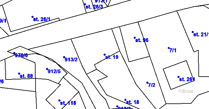Parcela st. 19 v KÚ Lukavice, Katastrální mapa