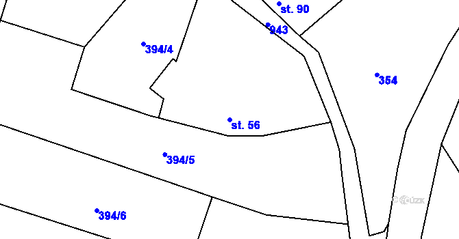 Parcela st. 56 v KÚ Lukavice, Katastrální mapa