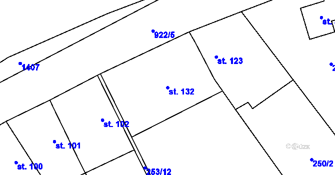 Parcela st. 132 v KÚ Lukavice, Katastrální mapa