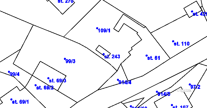 Parcela st. 243 v KÚ Lukavice, Katastrální mapa