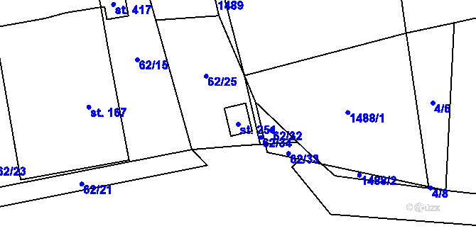 Parcela st. 251 v KÚ Lukavice, Katastrální mapa