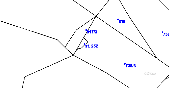 Parcela st. 252 v KÚ Lukavice, Katastrální mapa