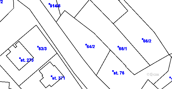 Parcela st. 64/2 v KÚ Lukavice, Katastrální mapa
