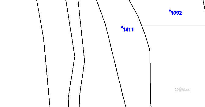 Parcela st. 345/7 v KÚ Lukavice, Katastrální mapa