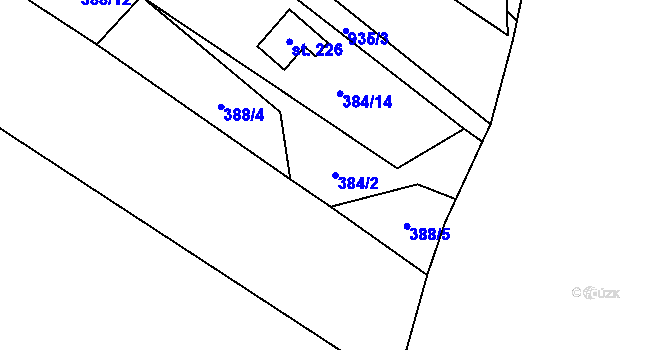 Parcela st. 384/2 v KÚ Lukavice, Katastrální mapa