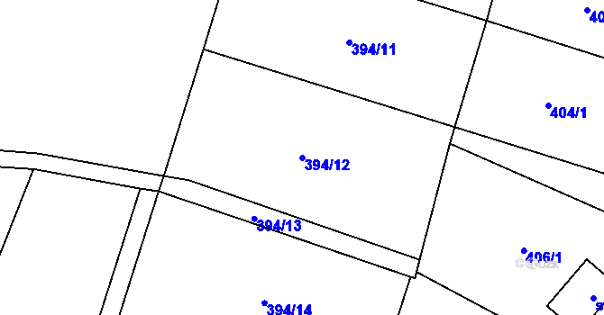 Parcela st. 394/12 v KÚ Lukavice, Katastrální mapa