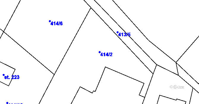 Parcela st. 414/2 v KÚ Lukavice, Katastrální mapa