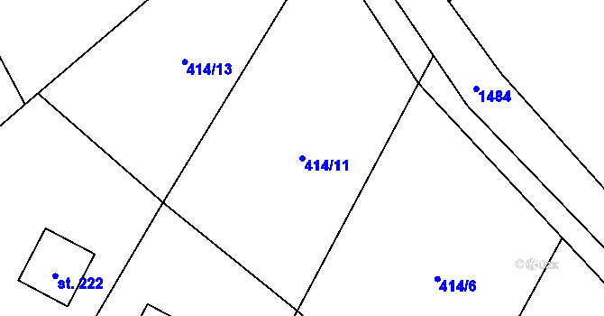 Parcela st. 414/11 v KÚ Lukavice, Katastrální mapa