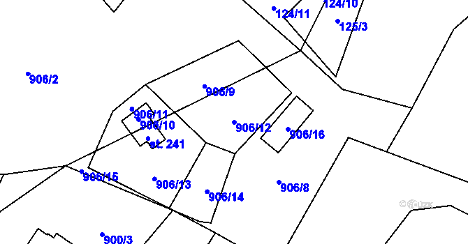 Parcela st. 906/12 v KÚ Lukavice, Katastrální mapa