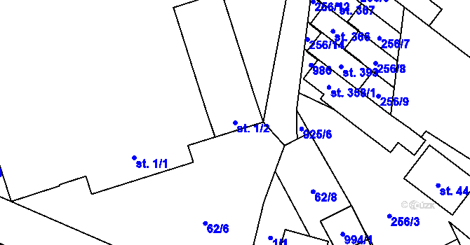 Parcela st. 1/2 v KÚ Lukavice, Katastrální mapa