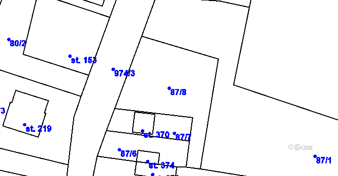 Parcela st. 87/8 v KÚ Lukavice, Katastrální mapa