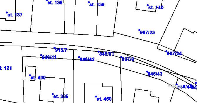 Parcela st. 846/61 v KÚ Lukavice, Katastrální mapa