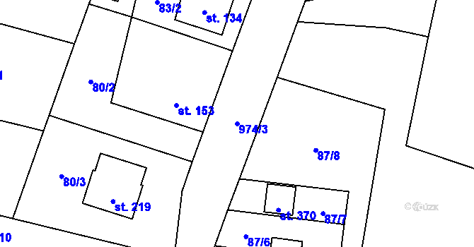 Parcela st. 974/3 v KÚ Lukavice, Katastrální mapa