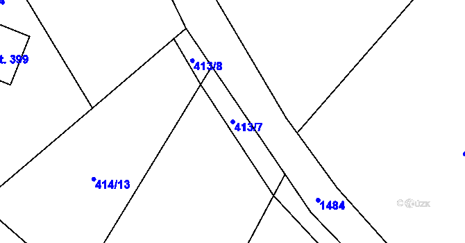 Parcela st. 413/7 v KÚ Lukavice, Katastrální mapa