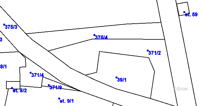 Parcela st. 39/3 v KÚ Lukov, Katastrální mapa