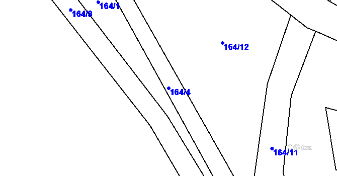 Parcela st. 164/4 v KÚ Lukov, Katastrální mapa