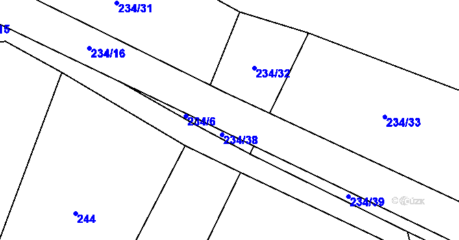 Parcela st. 234/18 v KÚ Lukov, Katastrální mapa