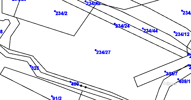 Parcela st. 234/27 v KÚ Lukov, Katastrální mapa