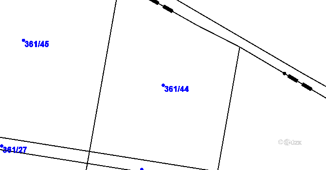 Parcela st. 361/44 v KÚ Lukov, Katastrální mapa