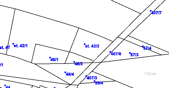 Parcela st. 42/2 v KÚ Lukov, Katastrální mapa