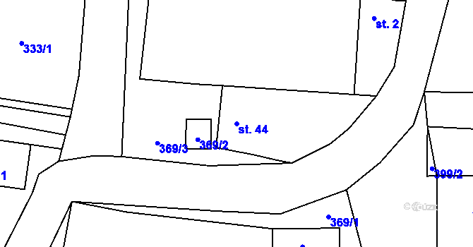 Parcela st. 44 v KÚ Lukov, Katastrální mapa