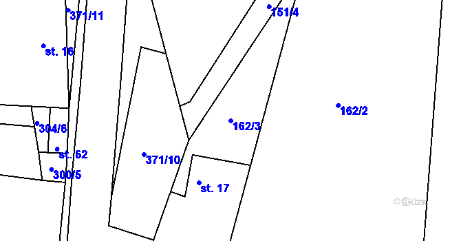 Parcela st. 162/3 v KÚ Lukov, Katastrální mapa