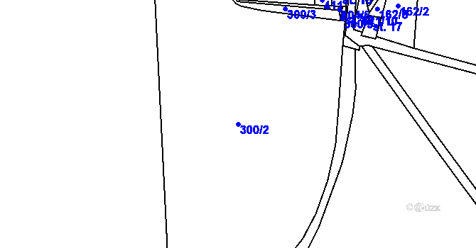 Parcela st. 300/2 v KÚ Lukov, Katastrální mapa