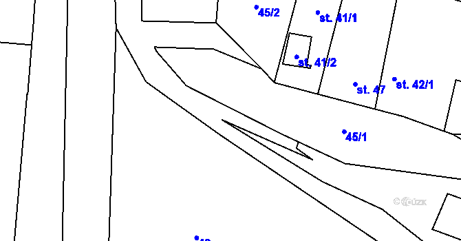 Parcela st. 374/1 v KÚ Lukov, Katastrální mapa