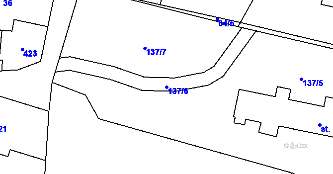 Parcela st. 137/6 v KÚ Lukov, Katastrální mapa
